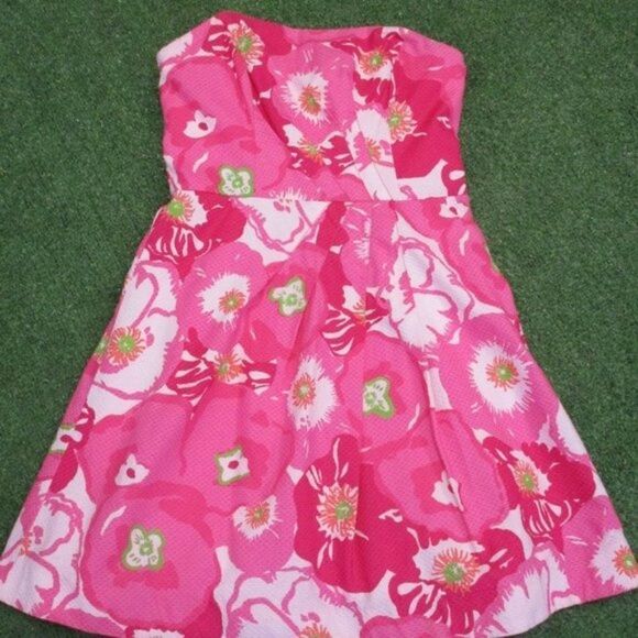 Lilly Pulitzer Pink Cherry Begonias Bloom Dress 4 - Picture 5 of 8
